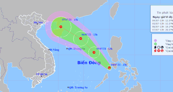 The forecast track of the tropical depression (Source: NCHMF)