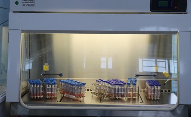 Samples for COVID-19 testing stored in a biosafety cabinet (Photo: VNA)