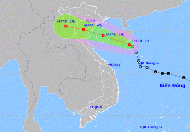 The expected track of the tropical depression (Source: The National Centre for Hydro-Meteorological Forecasting)