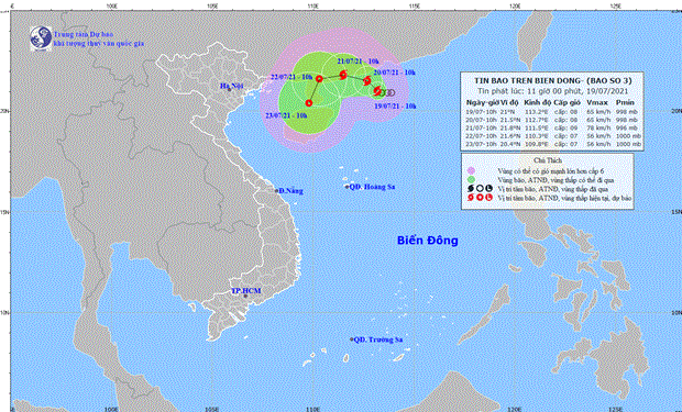 The expected track of the tropical depression (Source: The National Centre for Hydro-Meteorological Forecasting)