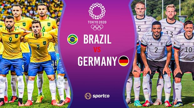 U23 Brazil-U23 Đức là trận cầu tâm điểm lượt ra quân bóng đá nam Olympic Tokyo. (Nguồn: sportco.io)