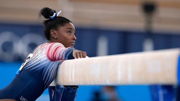 Simone Biles trở lại nhưng chỉ giành được huy chương Đồng. (Nguồn: AP)