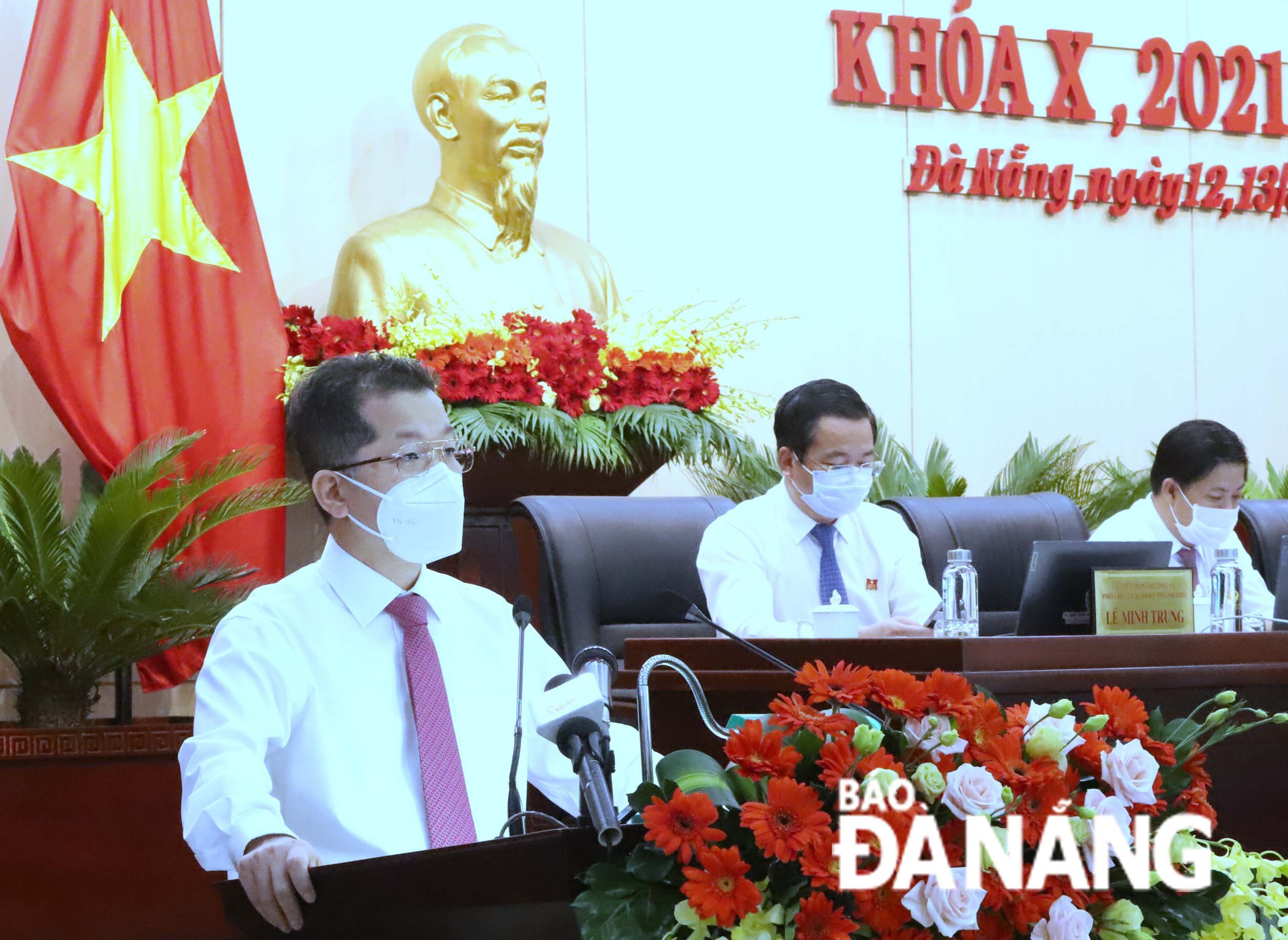 Secretary Quang addressing the meeting. Photo: N.P