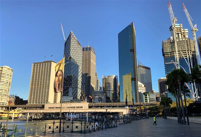 Cảnh vắng vẻ tại Sydney, Australia ngày 4/8/2021, trong thời gian phong tỏa phòng dịch COVID-19. Ảnh: THX/ TTXVN