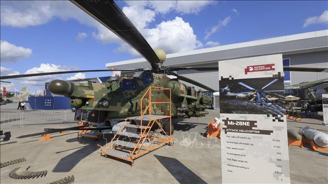 Trực thăng tấn công Mi-28NE lần đầu tiên ra mắt tại Diễn đàn kỹ thuật - quân sự quốc tế Moskva 2021.