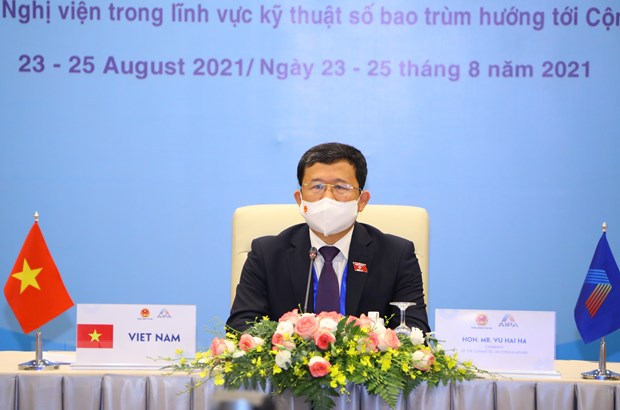 Chủ nhiệm Ủy ban Đối ngoại của Quốc hội Việt Nam Vũ Hải Hà phát biểu. (Ảnh: Nguyễn Điệp/TTXVN)