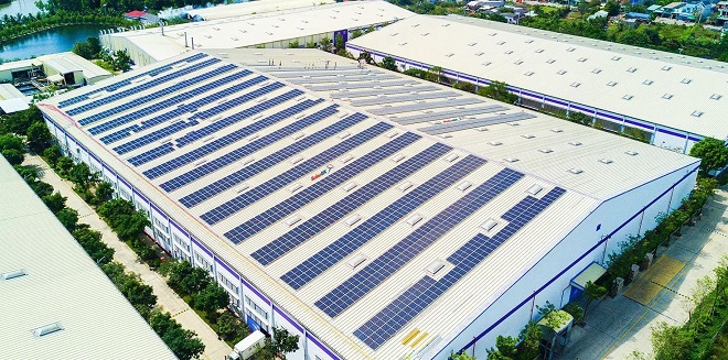 Điện mặt trời tại khu CN may thêu Thuận Phương do SolarBK lắp đặt với công suất 1.139 kWp.