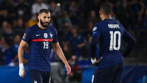Benzema và Mbappe 'tịt ngòi' khiến Pháp phải chia điểm. (Nguồn: Getty Images)