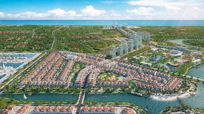 Phối cảnh minh họa về khu đô thị Sun Riverside Village và công viên Sun World trong tương lai.