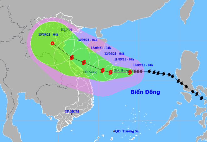 The expected track of Conson (Source: The National Centre for Hydro-Meteorological Forecasting)