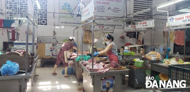 Hàng thịt ở chợ Hàn cũng phân khu tương tự.