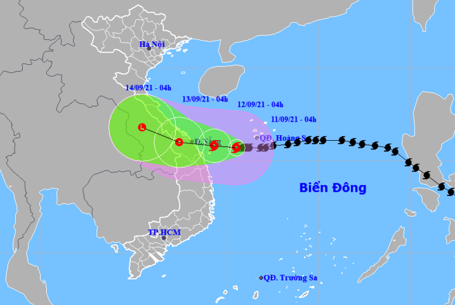 The expected track of Conson (Source: The National Centre for Hydro-Meteorological Forecasting)