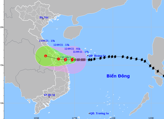 The expected track of Conson (Source: The National Centre for Hydro-Meteorological Forecasting)