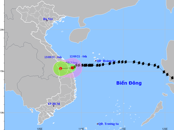 The expected track of the tropical depression (Source: The National Centre for Hydro-Meteorological Forecasting)