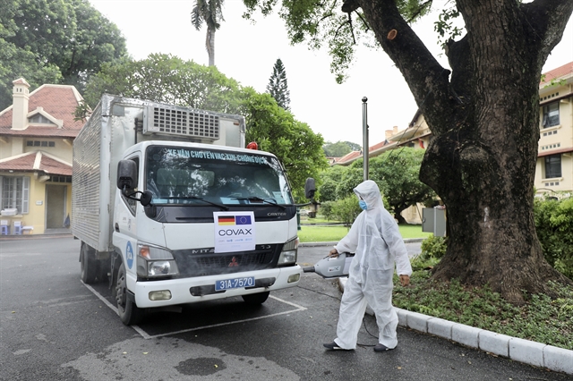 The vaccine batches donated by Germany, delivered via COVAX, arrived at the National Institute of Hygiene and Epidemiology in Hà Nội for storage before allocation. — Photo courtesy of the Germany Embassy in Việt Nam