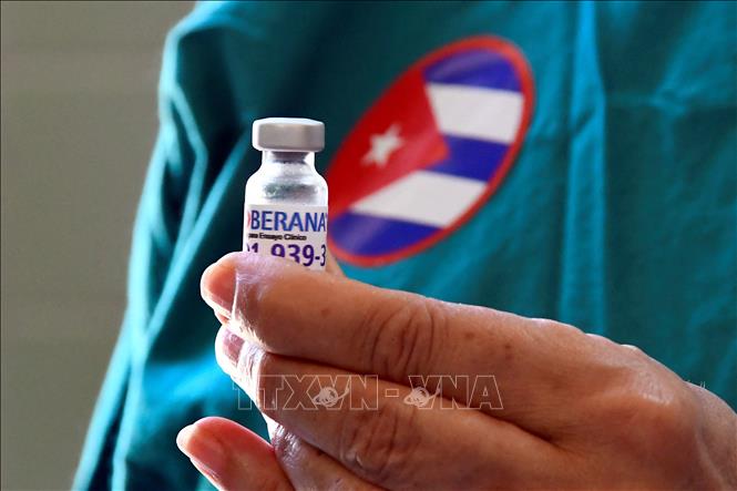 Vaccine ngừa COVID-19 Soberana của Cuba. Ảnh: AFP/TTXVN