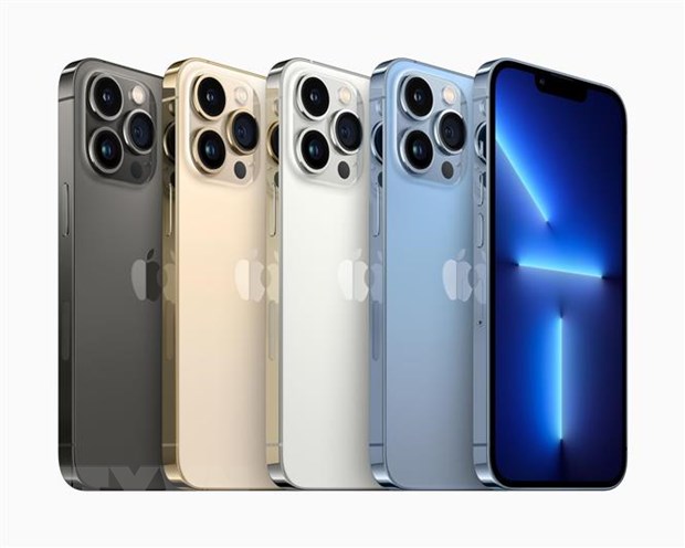 Dòng sản phẩm điện thoại thông minh iPhone 13 được ra mắt tại buổi lễ ở Cupertino, bang California, Mỹ ngày 14/9/2021. (Ảnh: Techcrunch/TTXVN)