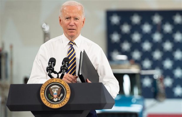 Tổng thống Mỹ Joe Biden phát biểu tại Macungie, Pennsylvania ngày 28/7/2021. (Ảnh: AFP/TTXVN)