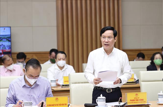 Ông Phạm Tấn Công, Chủ tịch Phòng Thương mại và Công nghiệp Việt Nam phát biểu.