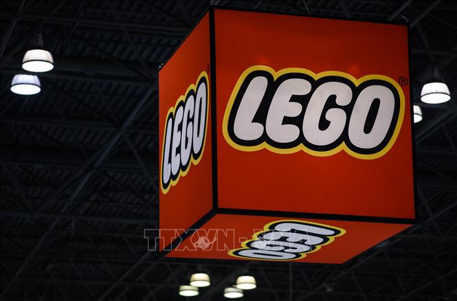 Biểu tượng LEGO tại hội chợ đồ chơi New York, Mỹ. Ảnh tư liệu: AFP/TTXVN