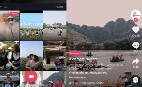  A tourism promotion programme about Viet Nam  via TikTok. (Photo: Internet)