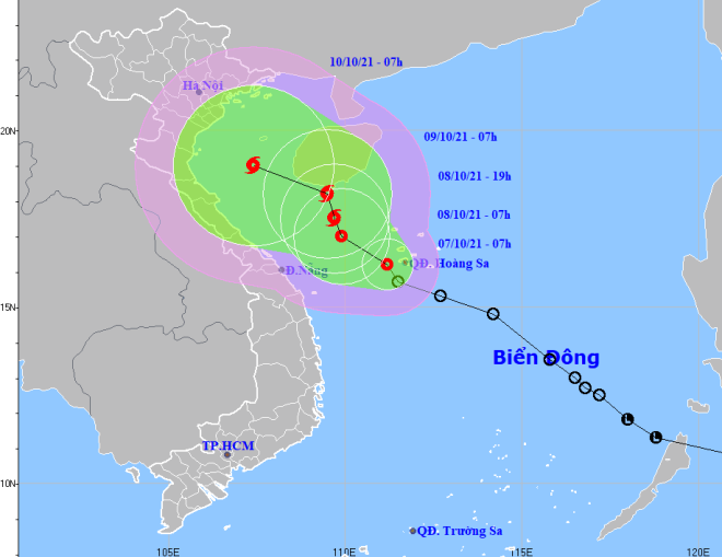 The expected track of the newly-developed tropical depression storm with the potential to become a storm (Source: Viet Nam’s National Centre for Hydro-Meteorological Forecasting)