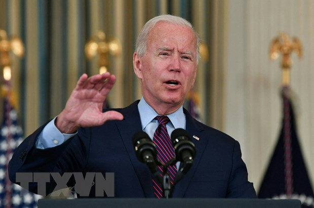 Tổng thống Mỹ Joe Biden phát biểu tại Nhà Trắng ở Washington, DC ngày 4-10-2021. (Ảnh: AFP/TTXVN)