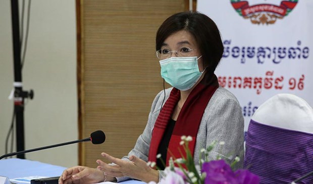 World Health Organization Representative to Cambodia Li Ailan speaks at a press conference. (Source: Khmer Times/Tep Sony)