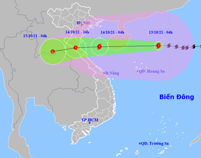 The expected track of the newly-developed storm No. 8 (Source: Viet Nam’s National Centre for Hydro-Meteorological Forecasting)