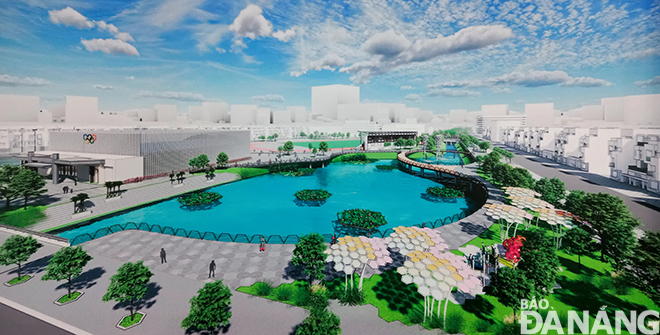 An entry feature the landscape upgrade idea for the Phan Lang Canal in association with current cultural and sports works to form an open and pervasive entertainment space.
