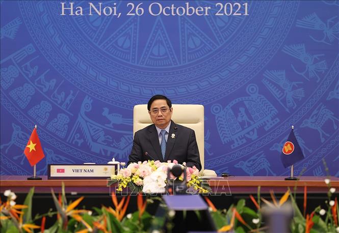 Thủ tướng Phạm Minh Chính phát biểu tại Hội nghị cấp cao ASEAN lần thứ 38. Ảnh: Dương Giang-TTXVN