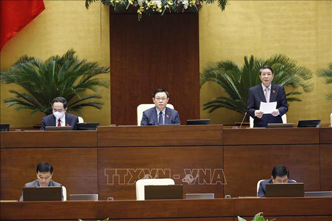  Phó Chủ tịch Quốc hội Nguyễn Đức Hải điều hành phiên họp. Ảnh: Doãn Tấn/TTXVN