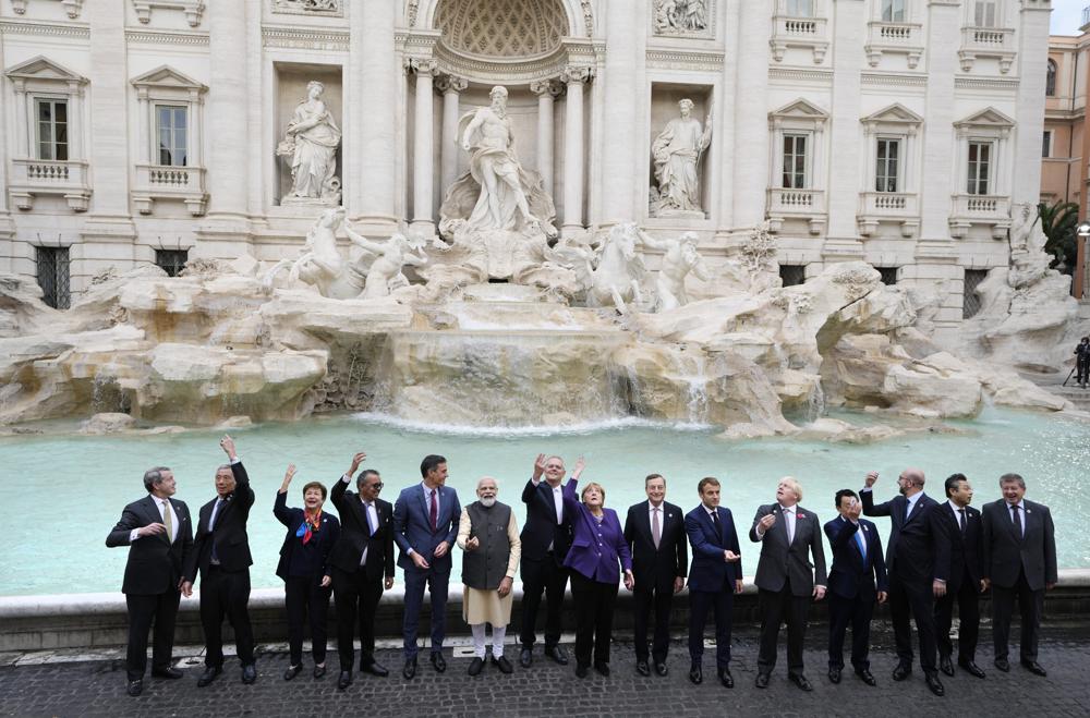 Các nhà lãnh đạo G20 ở Rome (Ý) ngày 31-10. Ảnh: AP