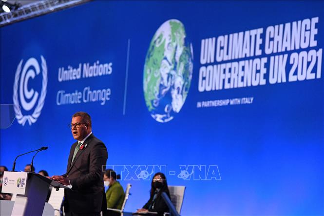 Chủ tịch Hội nghị COP26 Alok Sharma phát biểu khai mạc hội nghị ở Glasgow, Scotland ngày 31/10/2021. Ảnh: AFP/TTXVN