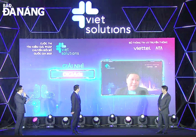 DigiAds - giải pháp công nghệ đến từ thành phố Đà Nẵng được công bố đạt giải Nhì cuộc thi Tìm kiếm giải pháp chuyển đổi số quốc gia 2021. Ảnh: QUỲNH TRANG