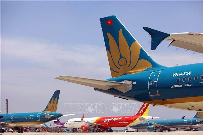Máy bay của các hãng hàng không tại sân bay Nội Bài. Ảnh minh họa: Huy Hùng/TTXVN