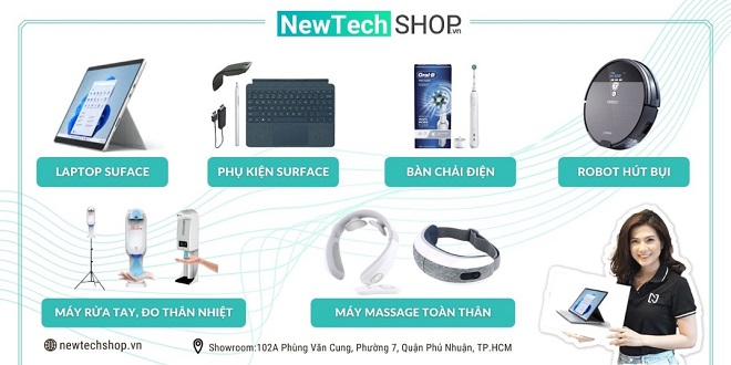 Các danh mục sản phẩm ở New Tech Shop.