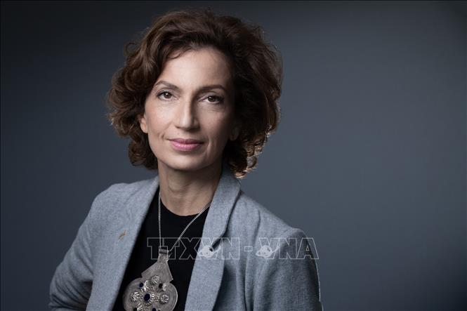 Tổng Giám đốc Tổ chức Giáo dục, Khoa học và Văn hóa Liên hợp quốc (UNESCO) Audrey Azoulay tại Paris, Pháp, ngày 27/10/2021. Ảnh: AFP/ TTXVN