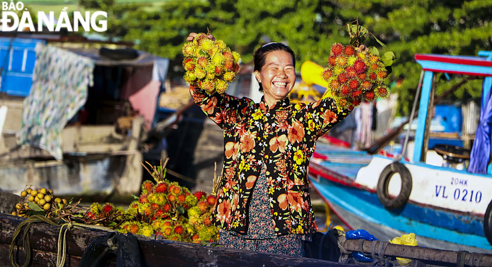 Happy smile of a fruit trader