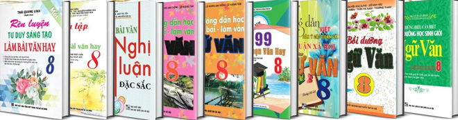 Những cuốn sách tham khảo Ngữ văn lớp 8. Ảnh: newshop.vn