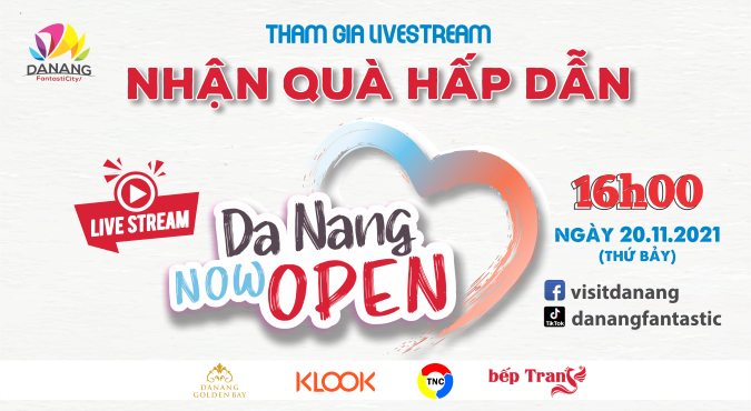 A banner publicizing the ‘Da Nang Now Open’ livestream programme