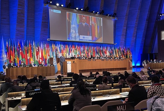 The meeting announcing the countries elected to the UNESCO Executive Board for 2021 - 2025 (Photo: VNA)