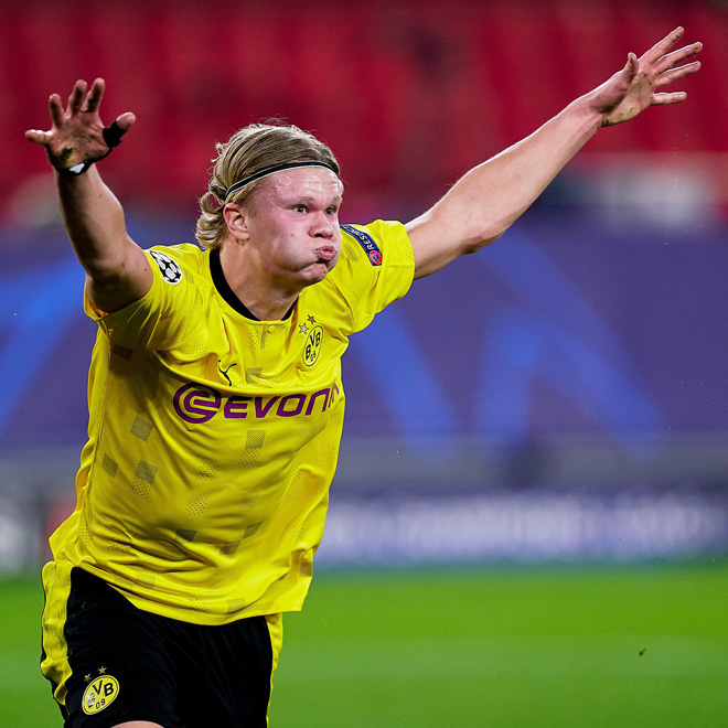 Tiền đạo trẻ Erling Haaland muốn rời Borussia Dortmund để tìm CLB mới vì giấc mơ trở thành cầu thủ xuất sắc nhất thế giới. Ảnh: Reuters	