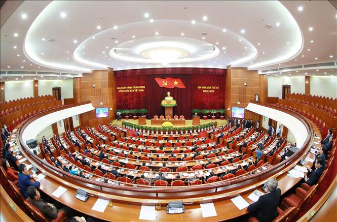 Toàn cảnh phiên bế mạc hội nghị lần thứ tư, Ban Chấp hành Trung ương Đảng khóa XIII. Ảnh: Phương Hoa/TTXVN