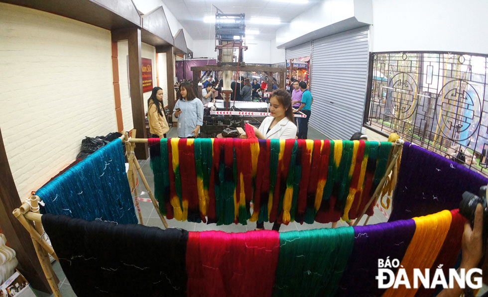 Colourful threads of silk made by Van Phuc villagers.