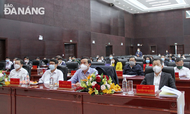 Các đại biểu tham dự hội nghị tại điểm cầu thành phố Đà Nẵng. Ảnh: L.P