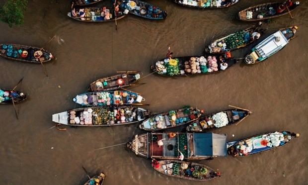 Cai Rang floating market in the Mekong Delta city of Can Tho. (Photo: VNA)