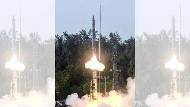 Ấn Độ phóng thành công tên lửa Pralay. (Nguồn: ANI)