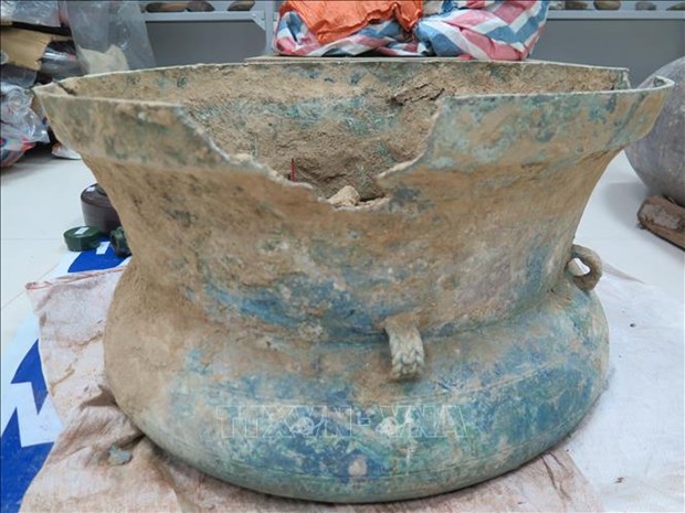 An ancient bronze drum discovered in Lao Cai province (File photo: VNA)