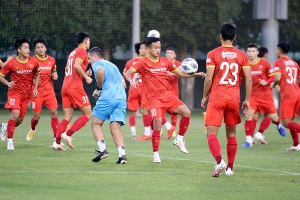 Các cầu thủ U23 Việt Nam tập luyện. (Nguồn: VFF)